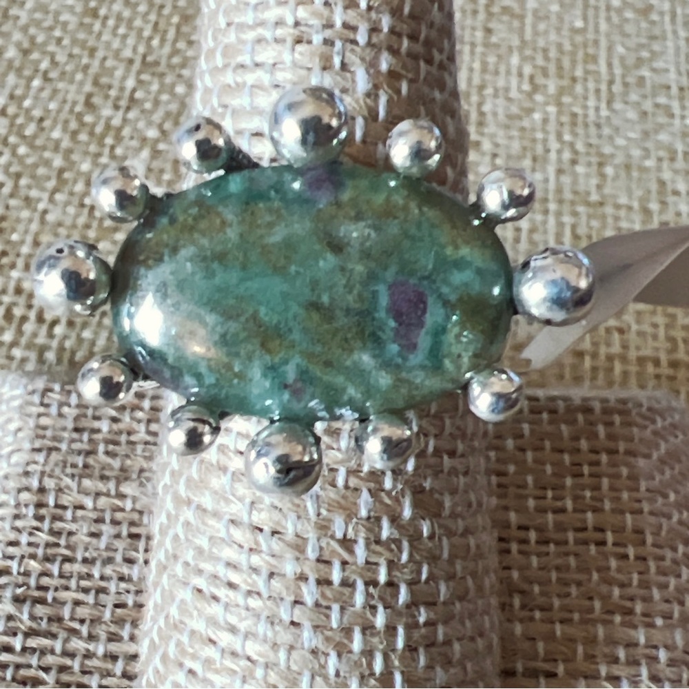 New Ruby Zoisite Stone Crystal Large Prong Set Ca… - image 1